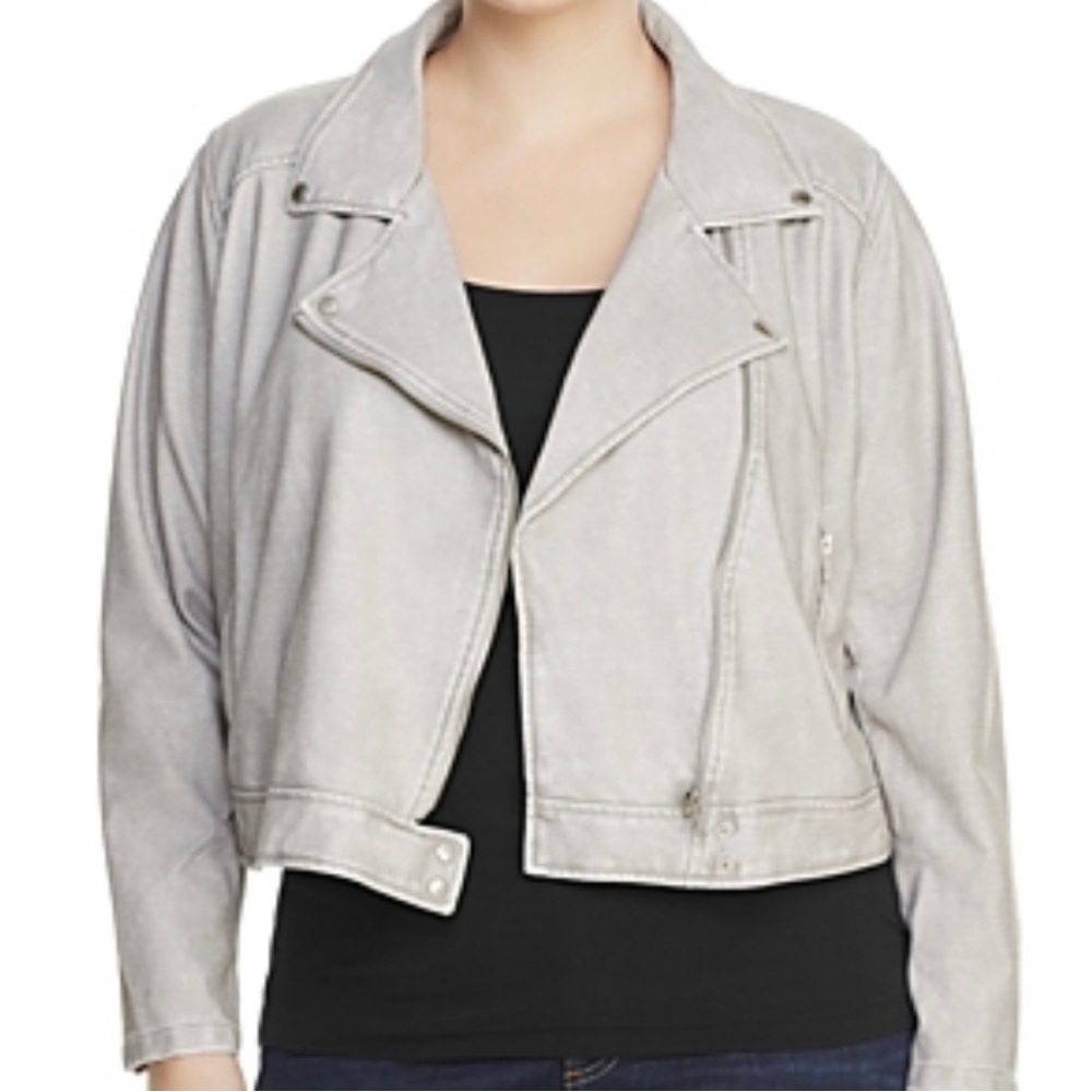 Lysse Gray Belfast Faux Leather Moto Jacket